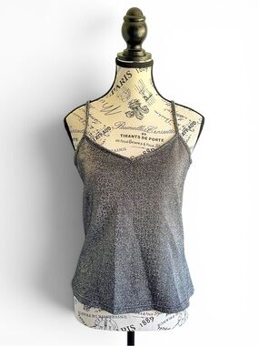Y2K CYC Coco Futuristic Rave Club Silver Metallic Cami Tank Top